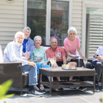 Group on patio